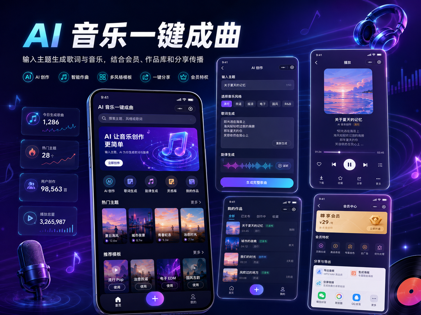 AI 音乐一键成曲案例封面