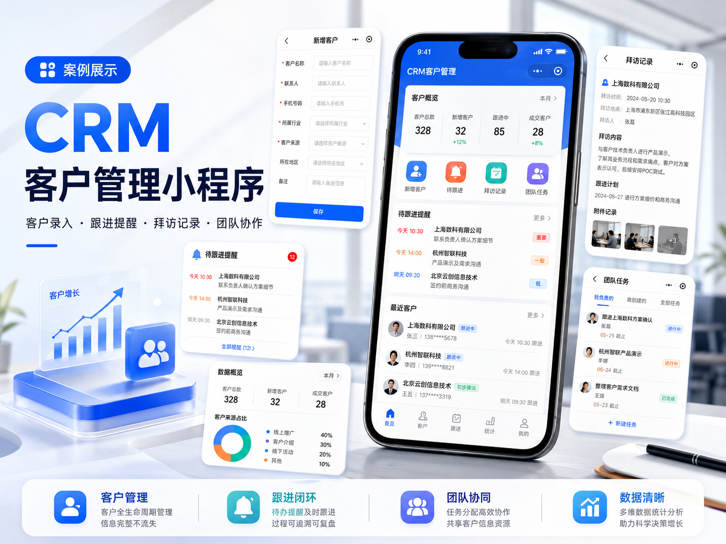 CRM 客户管理小程序案例封面