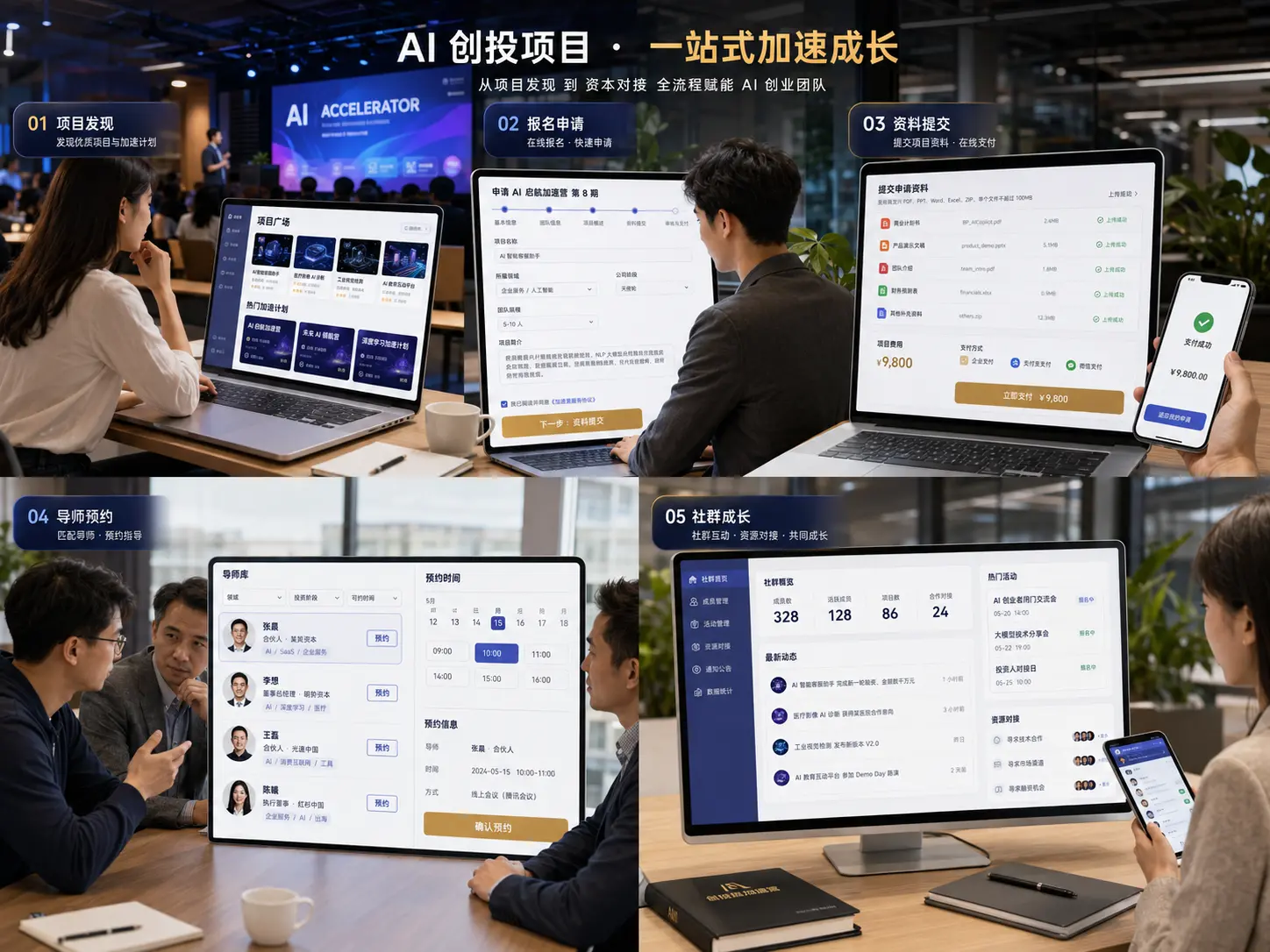 AI 创投项目真实业务场景与高保真产品界面