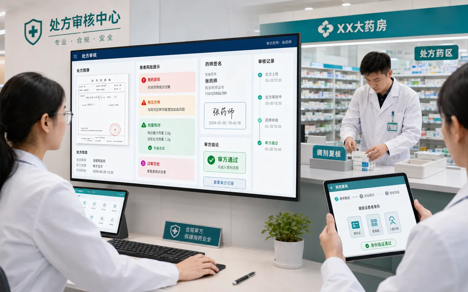 连锁药店处方审核与调剂复核界面