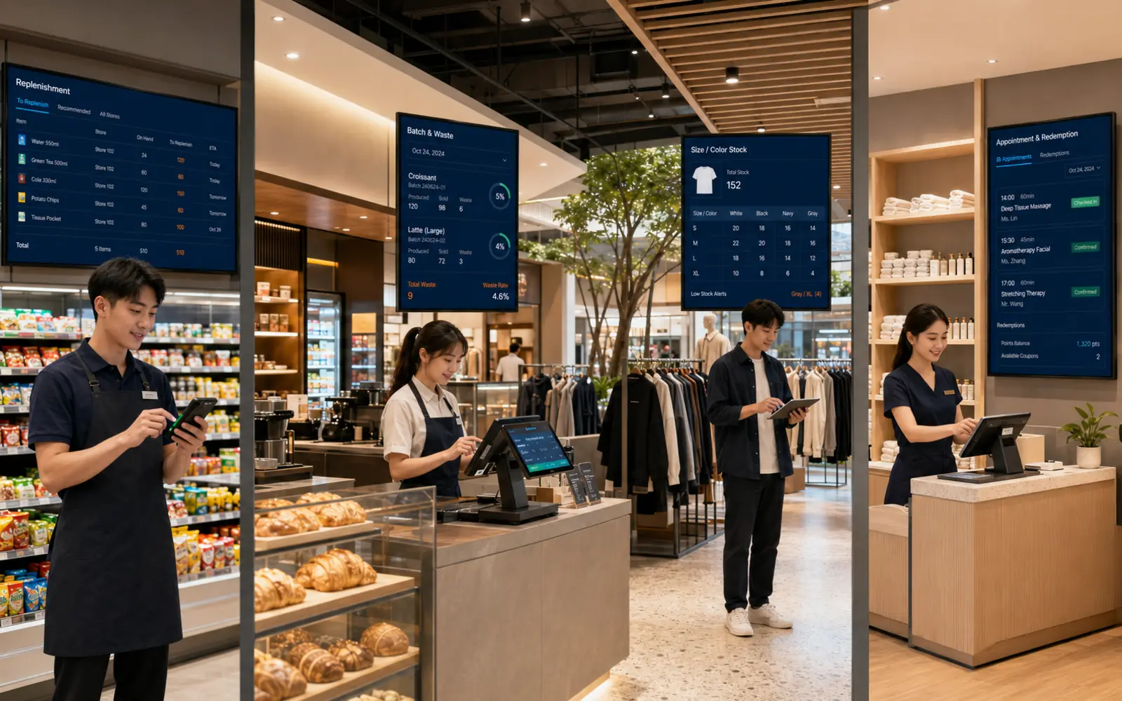 便利店、烘焙店、美妆店和专业服务连锁使用统一门店经营平台