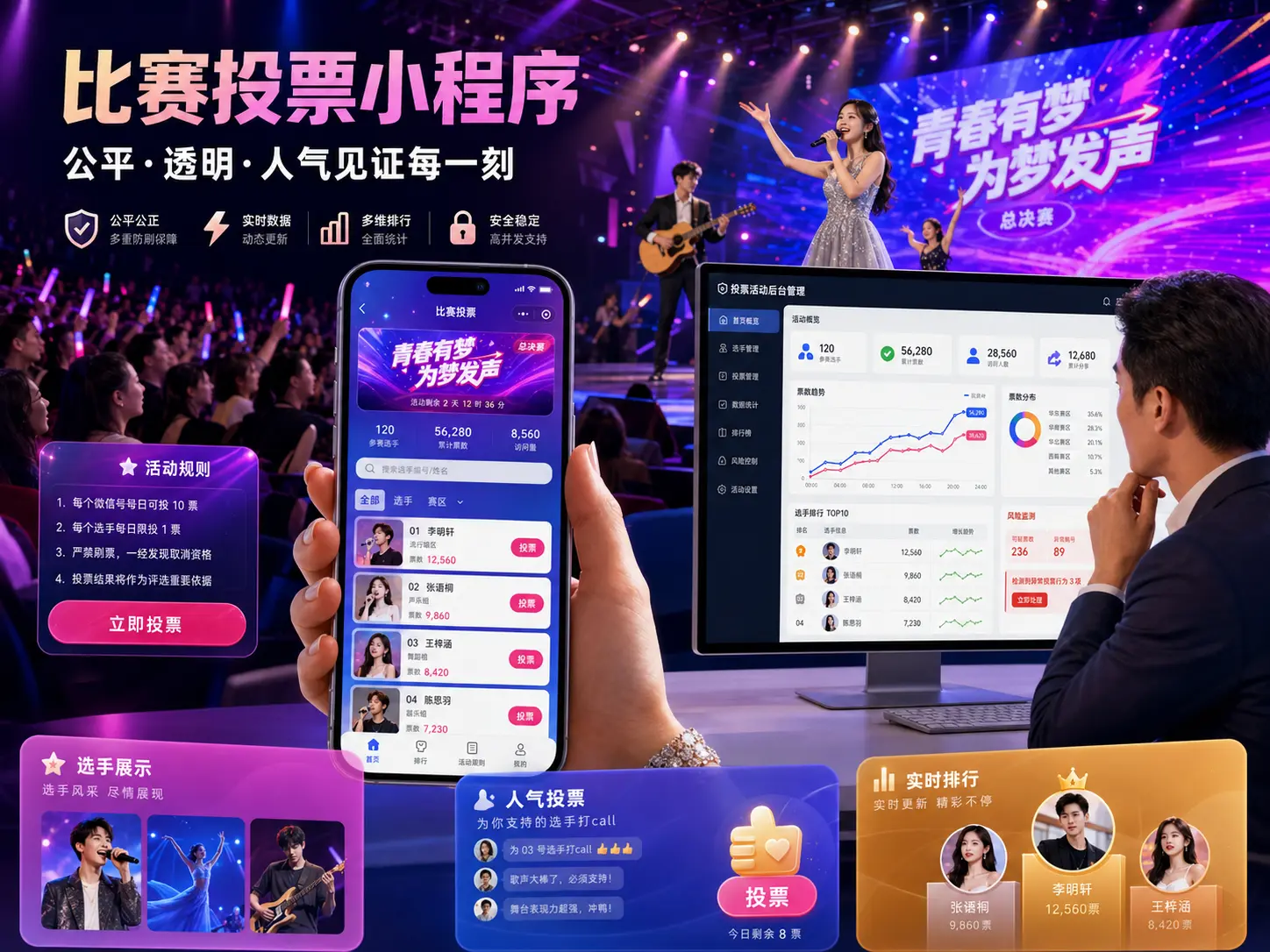 比赛投票小程序真实业务主视觉