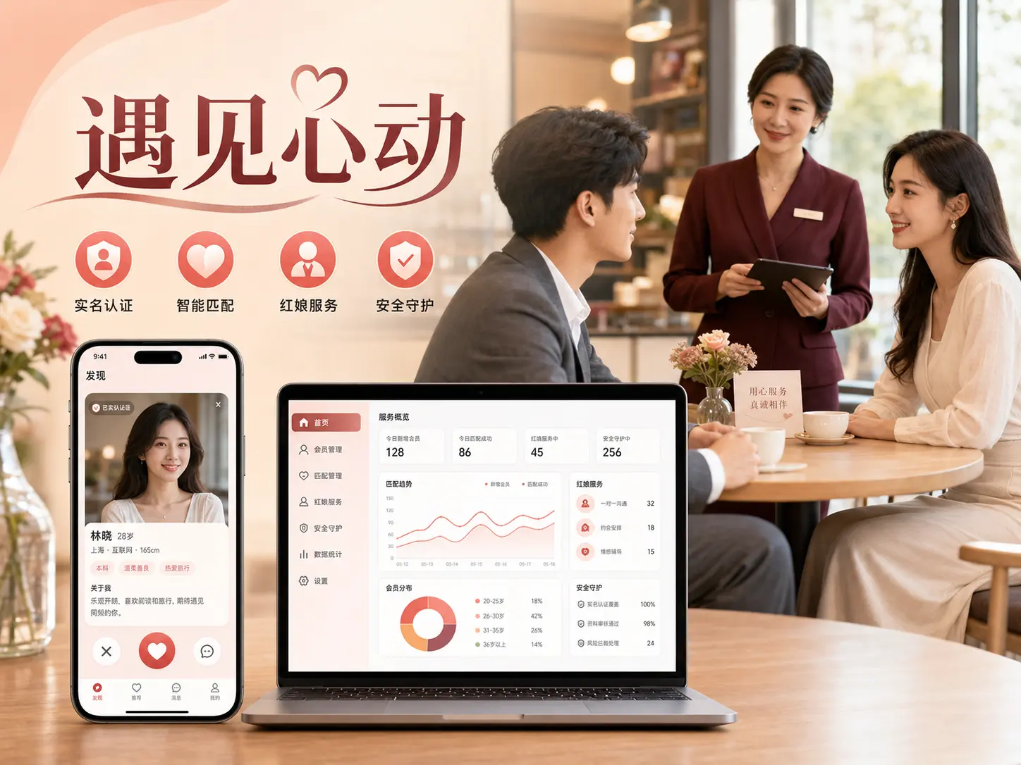 成年用户婚恋交友真实场景与高保真产品界面