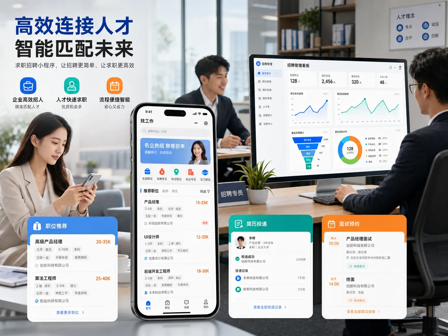 求职招聘小程序真实业务主视觉