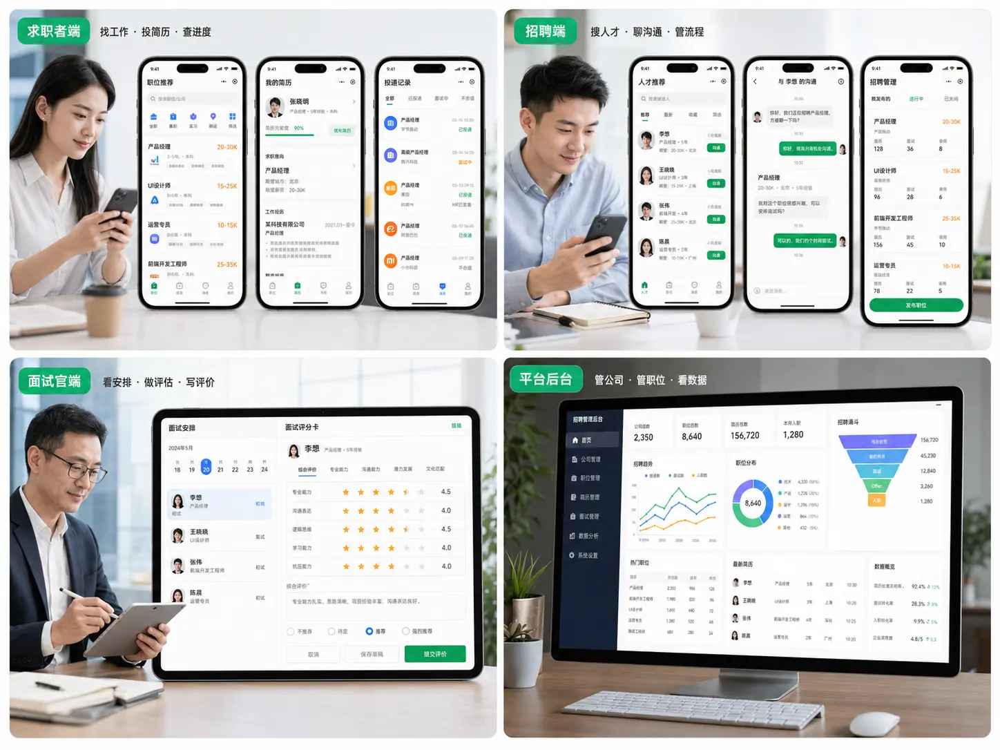 求职招聘小程序多端核心功能界面
