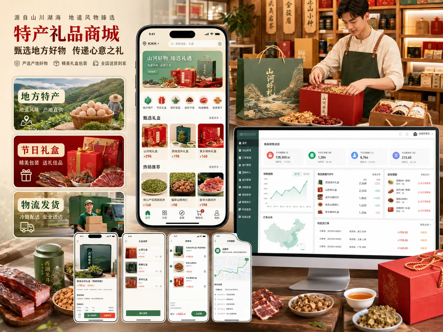 特产礼品商城真实业务主视觉