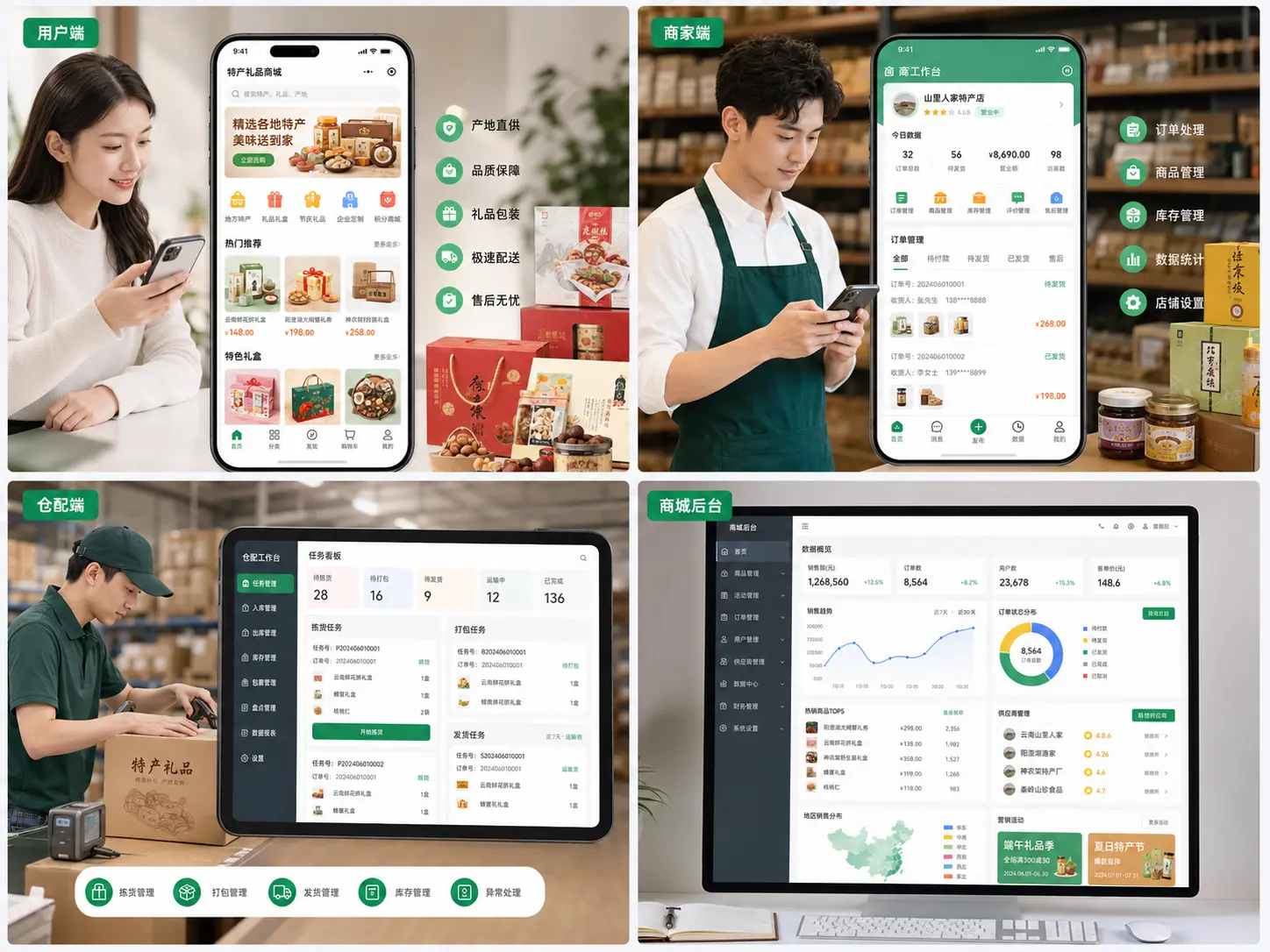 特产礼品商城多端核心功能界面