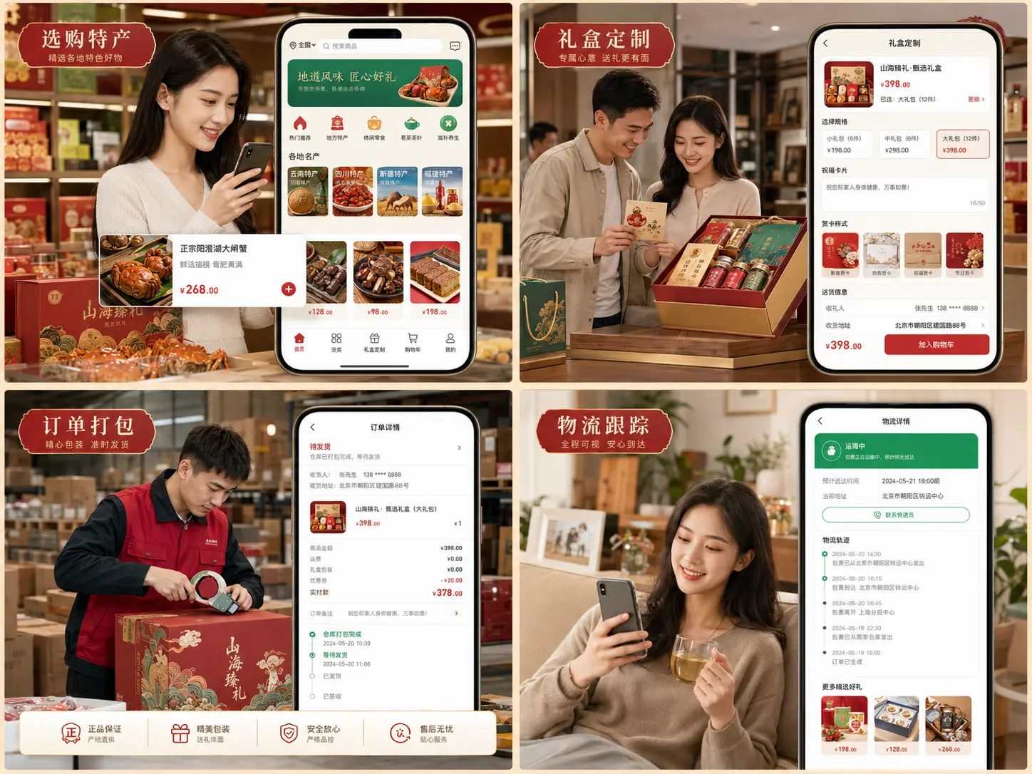 特产礼品商城真实业务场景与高保真产品界面